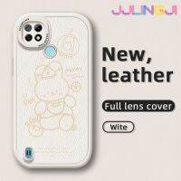 Jlingji เคสสำหรับ Realme C21 C21Y C25Y แฟชั่นที่อุดมไปด้วยกระต่ายบางดีไซน์ใหม่นุ่มหนังซิลิกาเคสโทรศัพท์เจลกล้องฝาปิดเลนส์เต็มเคสกันกระแทกกันกระแทก