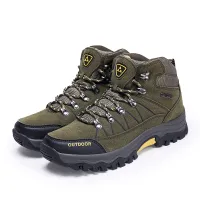 2021 New Men Hiking Shoes Waterproof Male Outdoor Travel Trekking Shoes Leather Climbing Mountain Shoes Hiking Hunting Boots Sneakers Man（COD）