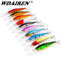 【hot】◈๑۞ 10PCS Mixed Colors Fishing Set 11cm 10g Floating Wobbler Lifelike Artificial Hard Bait kit Crankbait Pesca Tackle