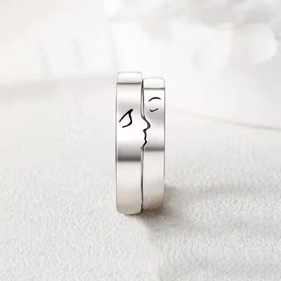 Soft Lines Concealed Openings No Worries About Size Lovers Open Ring Splice Style Pair Ring Couple Ring