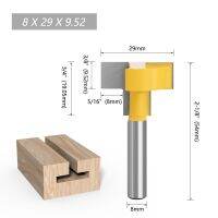 ไม้ทำงาน C08148Z29สำหรับจับบิตการตัดการบดเครื่องตัดเราเตอร์มีดตัดขอบตรงกัด T-สล็อตก้าน8มม.