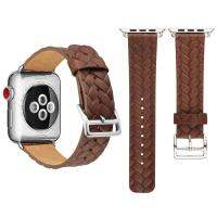 SmartPhonemall For Apple Watch Series 3 &amp; 2 &amp; 1 38mm Cowhide Embossed Pattern Leather Watch Band (Coffee)