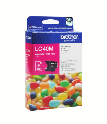 ตลับหมึกอิงค์เจ็ท สีชมพู Brother LC-40M ของแท้