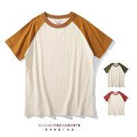 【Mens clothing】 เสื้อเชิ้ตแขนแร็กแลนผ้าคอตตอน