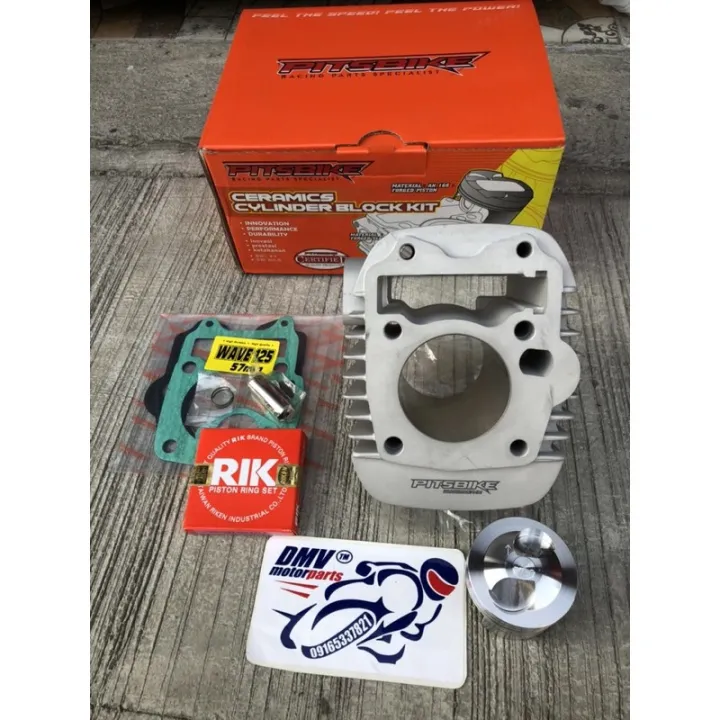 Pitsbike Ceramic Cylinder Block 57mm DOME and PISTON for WAVE