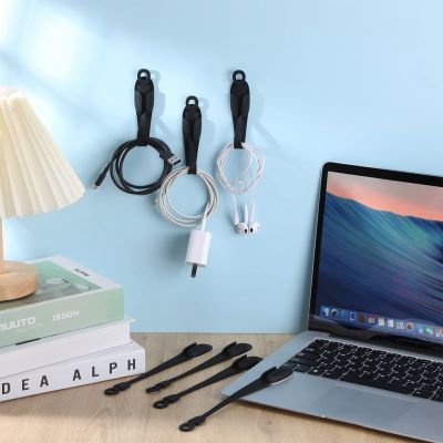 ”【；【-= 12Pcs Cord Bundlers Cord Organizer For Appliances, Self Adhesive Kitchen Appliance Cord Silicone Cord Holder Black