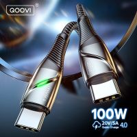 QOOVI 100W USB C ถึง USB สาย PD ชาร์จเร็ว4.0ชาร์จเร็วเหมาะสำหรับ Mi11 Xiaomi เหมาะสำหรับ Samsung Macbook Ipad สายชาร์จ USB