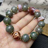 กำไลข้อมือ Dzi Agates สไตล์ธิเบตธรรมชาติบำบัดสำหรับผู้หญิงพลอยคาลซิโดนีสามตาเทพเจ้าแห่งความมั่งคั่งกำไลข้อมือกำไลลูกปัด Dzi สร้อยข้อมือแฟชั่น Bracele