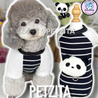 ??พร้อมส่ง???เสื้อแพนด้าขนปุย ดำลายทางแขนขาว For PET เสื้อสุนัข ชุดหมา ชุดแมว