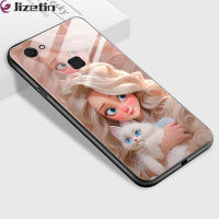 Jizetin เคสใส่โทรศัพท์แก้วกันกระแทกสำหรับ Vivo Y02 Y01 Y01A Y75 V7 Y79กระจกเทมเปอร์3D รอยยิ้มชุดเจ้าหญิงฝาครอบที่อยู่อาศัย