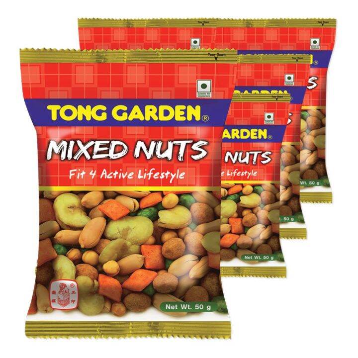 Tonggarden ทองการ์เด้น มิกซ์นัท ถั่วรวมมิตรอบกรอบ 40 กรัม แพ็ค 6 ห่อ