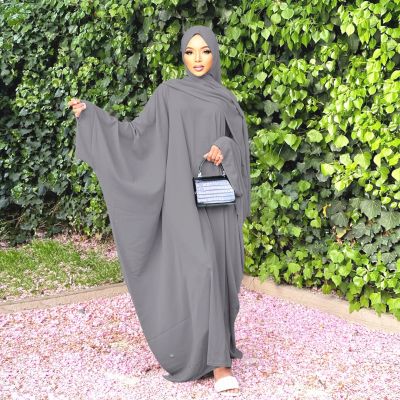 【YF】 Muslim Women Long Khimar Dress Full Cover Arabic Lady One Piece Robe Abayas Jilbab Prayer Garment Turkish Dubai Modest Kimono