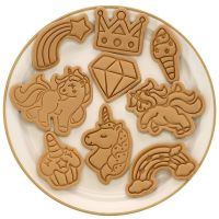 Rainbow Cookie Mold Cartoon Unicorn Biscuit Mold Fondant Icing Cookie Cutter Mold Kids Birthday Party Cake Decorating Tool Bread Cake  Cookie Accessor