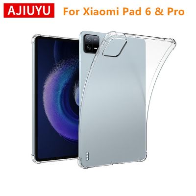 AJIUYU Case For Xiaomi Pad 6 Pro 11 inch Tablet MiPad 5 Cover Transparent TPU Silicone Soft Shell Four Corner Airbag Anti Drop