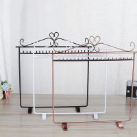 Metal Jewelry Display Rack Storage 20 Hooks Holder Tabletop Necklaces Anklets Organization Earring Craft Shows Hanger Organizer