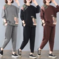 COD DSFGERRTYTRRE (Ready stock )M-5XL Plus Size New Design Casual Set Women Set Wear Shirt Pants 2 Pcs Sets Women Hot Style Hoodies Long Pants winter Suits