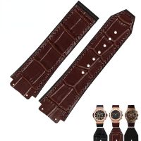 For Hublot Yubo Classic Fusion Series Big Leather Watch Strap Calf Leather Silicone Leather Base Men Watchband 26 * 19mm