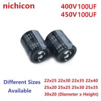 2Pcs/Lot Nichicon 100uF 400V 100uF 450V 400v100uF 450V100uF 22X25/30/35/40 25X20/25/30/35 30x20 Snap-in PSU Capacitor Electrical Circuitry Parts