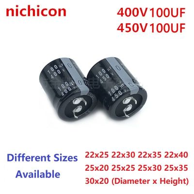 2Pcs/Lot Nichicon 100uF 400V 100uF 450V 400v100uF 450V100uF 22X25/30/35/40 25X20/25/30/35 30x20 Snap-in PSU Capacitor