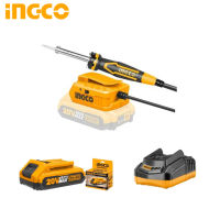 INGCO ชุดหัวแร้งปากกาไร้สาย หัวแร้งไร้สาย แบตเตอรี่ 20 โวลต์ รุ่น CSILI2001 BT POWERTOOLS