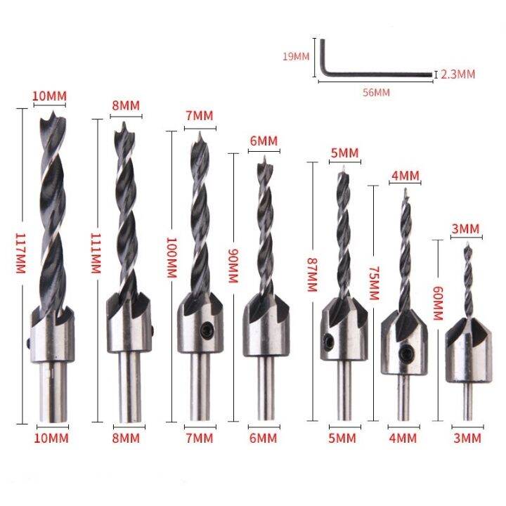 5-8pcs-flute-countersink-drill-bit-set-3-10mm-hss-hole-drill-woodworking-chamfer-bit-set-woodworking-reaming-drill-guide-drill