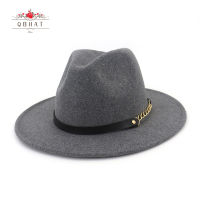 QBHAT แฟชั่นผู้ชายผู้หญิงขนสัตว์ Fedora Trilby G Angster แจ๊สหมวกปีกกว้างรู้สึกปานามาหมวก U Nisex ลำลองเทศกาลหมวก QB138