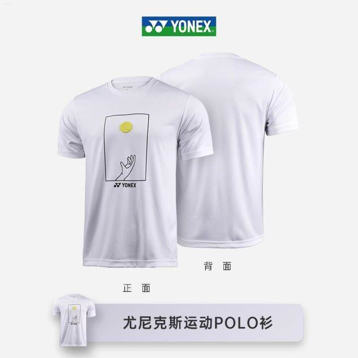 yonex-ชุดกีฬาแบดมินตันแขนสั้น-yy-ชายและหญิงเสื้อวัฒนธรรมระบายอากาศได้ดีฤดูใบไม้ผลิและฤดูร้อนเสื้อยืดกีฬาเทนนิสแบบโปโล