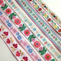 3YARD 0.7~1.5 Inch 18MM~35MM Flower Jacquard Ribbon Handmade Lace Gift Wrapping  Bags