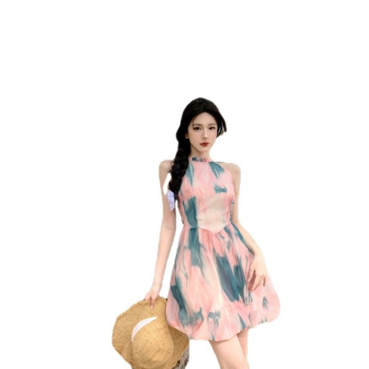 star-temperament-of-restoring-ancient-ways-with-new-french-painting-tie-dye-platycodon-grandiflorum-super-fairy-skirts-hanging-neck-strap-dress-female-in-love