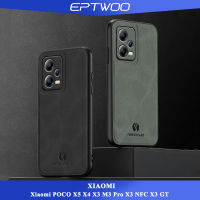 EPTWOO เคสอัลตราสลิมสำหรับ Xiaomi POCO X5 X4 X3 M3 Pro X3 NFC X3 GT เคสหนังแกะหรูหราปกป้องเลนส์กล้องสไตล์ธุรกิจกันตกหลังนิ่ม JB-03