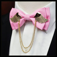 Designers Brand Metal Golden Wings Bow Tie for Men Party Wedding Butterfly Fashion Casual Double Layer Bowtie