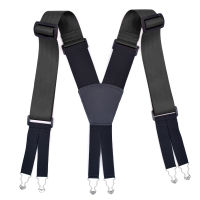 (ร้อน) ขนาดบวก Suspenders สำหรับกางเกงผู้ชายหนักกับ6คลิปที่แข็งแกร่ง5เซนติเมตรกว้างยืดหยุ่นปรับจัดฟันด้วยสายรัดกางเกง X-Back