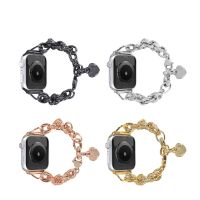 แฟชั่นสร้อยข้อมือหรูสำหรับ Apple Watch Series 8 ultra 7 41 มม. 45 มม. 49 มม. สายนาฬิกาสแตนเลสสำหรับ iwatch 40 44 มม. 38 42 มม. สายคล้องคอ