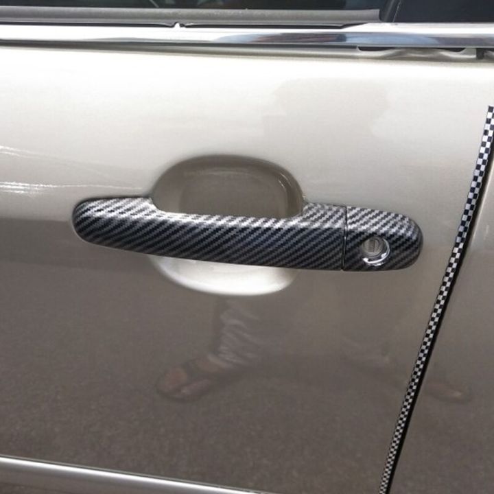สำหรับ-perodua-myvi-คาร์บอนไฟเบอร์โครเมี่ยมมือจับประตูรถตัดจัดแต่งทรงผมอุปกรณ์เสริมในรถยนต์