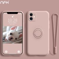 {Haojia เคสโทรศัพท์},เคสซิลิโคนเหลวแม่เหล็กหรูหราสำหรับ iPhone 14 Pro 13 12 Mini 11 XR Xs Max SE2 7 8 Plus ฝามีสายรัดแหวน