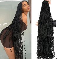 1 Donghou Faux Locs โครเชต์ผม24 36นิ้ว Faux ล็อคโครเชต์ Braid Curly Hair ใหม่ Soft Locs Meche De Cheveux Pour โครเชต์ Braid