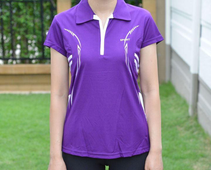 womens-collar-sport-shirtเสื้อกีฬาคอปกหญิงทรงเข้ารูปทรงสวยผ้าเกรดดีตัดเย็บดีไซส์-l-5xl