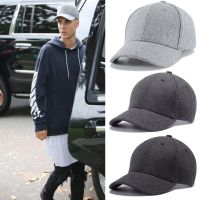 ☃ Men Big Head Baseball CapBlack/Gray Color Adult Peaked Cap With Large Size Circumference 55 62cm Wool Hip Hop Hat