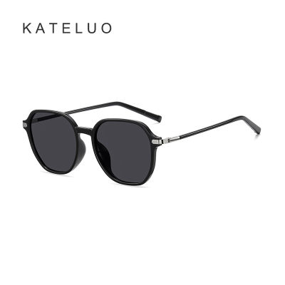 [มีกล่อง] KATELUO A0751 Unisex แว่นกันแดดโพลาไรซ์ TR90ขนาดใหญ่สแควร์กรอบไล่โทนสีเลนส์แว่นตาธรรมดา