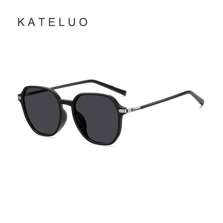 มีกล่อง-kateluo-a0751-unisex-แว่นกันแดดโพลาไรซ์-tr90ขนาดใหญ่สแควร์กรอบไล่โทนสีเลนส์แว่นตาธรรมดา