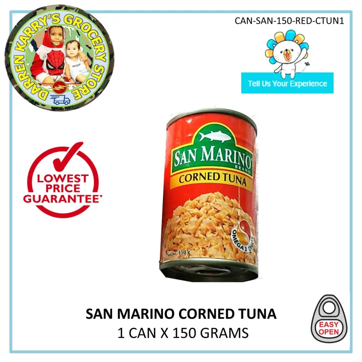 San Marino Corned Tuna 150 grams x 1 can with Omega3 DHA (Red) Food