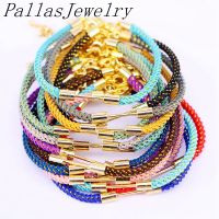 10Pcs Women Mix Color Rope celets Gift Adjustable Fashion Plated Gold Rope celet