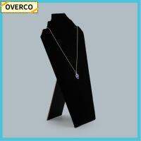 OVERCO สีดำสีดำ ขาตั้งแสดงจี้สร้อยคอ แบบพกพาได้ ผ้ากำมะหยี่กำมะหยี่ ขาตั้งบอร์ดเก็บของ ของใหม่ สะดวกสบายๆ อุปกรณ์ประกอบฉากแสดง อุปกรณ์ประกอบฉากการถ่ายภาพ