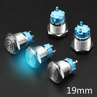 1pc 19mm Metal button switch Momentary self reset/locking Latching Waterproof LED Warning Indicator Light Signal Lamp Pilot 1NO  Power Points  Switche