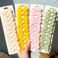 【CW】 10Pcs/Set Color Grosgrain Hairpins for Kids Bows Hair Headwear Baby Accessories