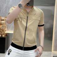 Áo Len Cardigan Tay Ngắn Kiểu Mới Thoáng Khí Mát Mẻ Có Khóa Kéo In Hoa Cổ