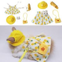 Small Animal Harness Vest Leash Set Comfort Clothes with Accessory Travel Chest Strap for Rabbit Ferret Bunny Hamster Puppy Leashes