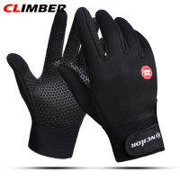 CLIMBER ถุงมือขี่มอไซค์กันหนาวสำหรับผู้ชายผู้หญิง,ถุงมือเต็มนิ้วกันน้ำกันลมกันหน้าจอสัมผัสสำหรับเล่นสกีกลางแจ้งปั่นจักรยาน