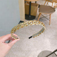 10pcsLot Temperament Golden Chains Hairbands for Women Girls Vintage GoldSilver Color Metal Headband Hair Hoop Accessories