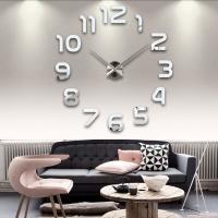 ZZOOI Sale new real living room clocks 3d mirror sticke Big wall clock home decoration acrylic diy watch stickers free shipping